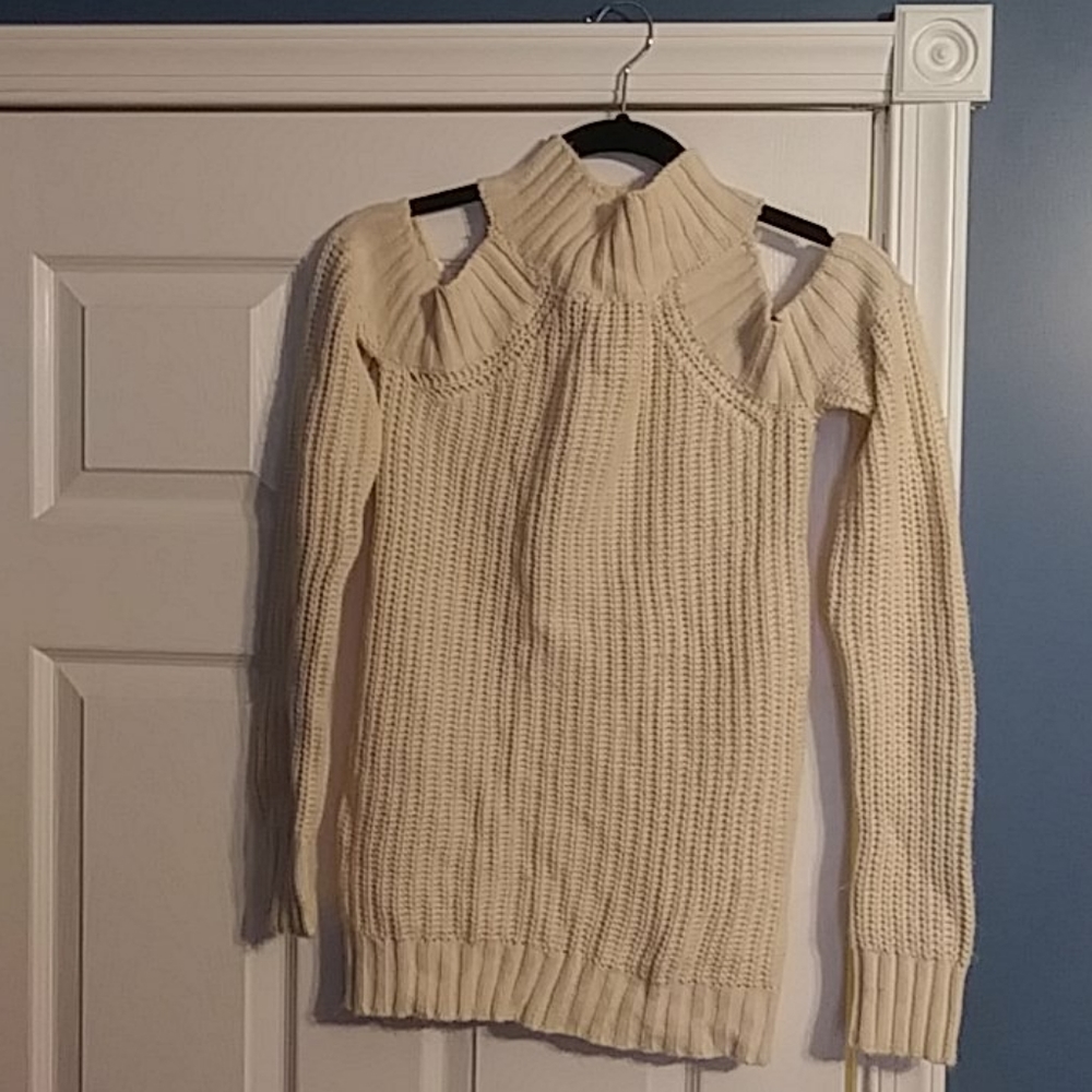 Cold shoulder sweater